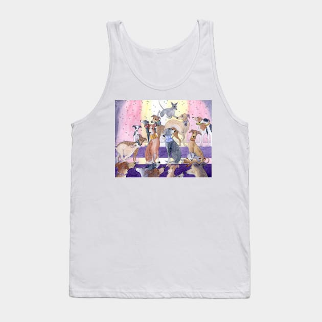 Whippet and greyhound dogs at their fashion parade Tank Top by SusanAlisonArt